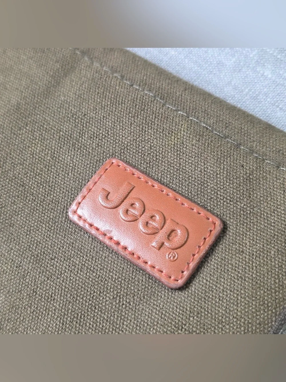 Vintage Jeep Olive Green Canvas Travel Wallet Clutch Organizer Bag